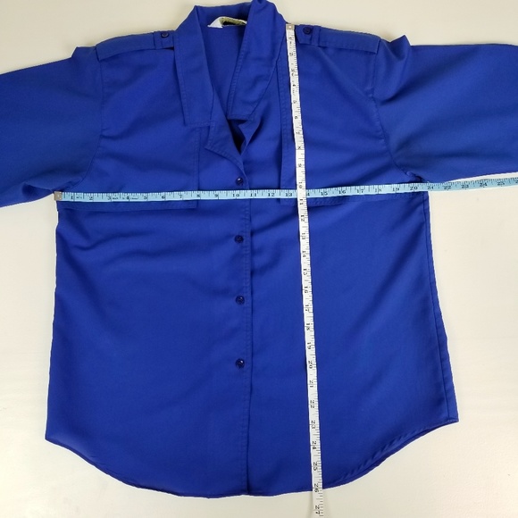 Diane Von Furstenberg DVF Cobalt Blue Blouse Sz 10 - Picture 7 of 8